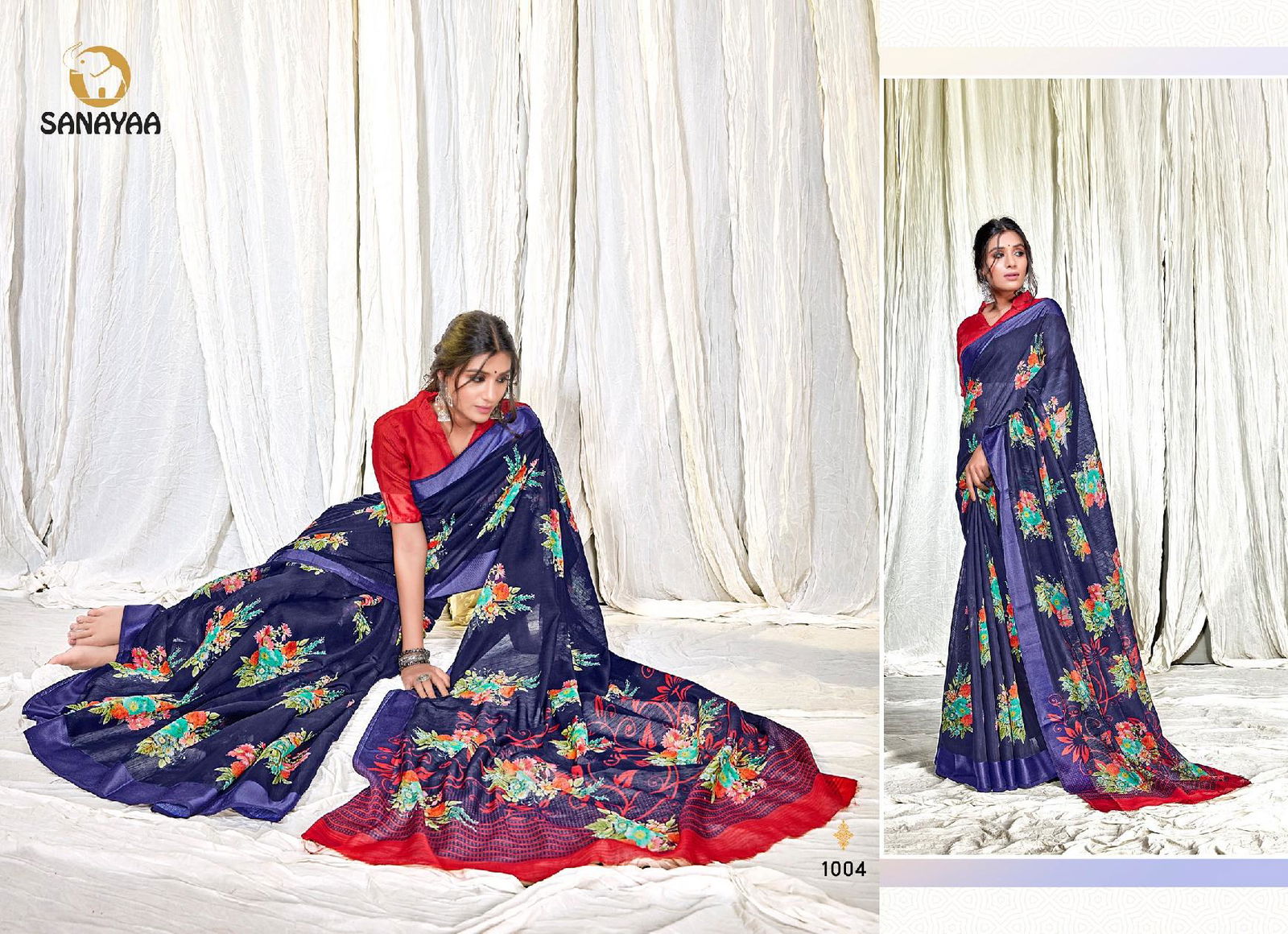 Sanayaa Kashish Latest Fancy Designer Casual Wear Linen Printed Silk  Saree Collection